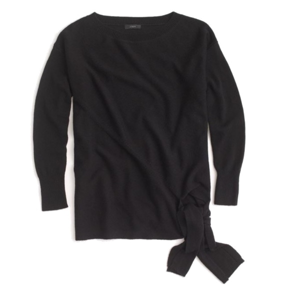 J. Crew Sweaters - New JCREW Black Tie Waist Boatneck Sweater